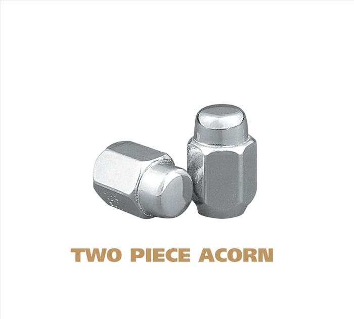 Two Piece Acorn Lugs - 13/16 Inch Hex Chrome Plated
